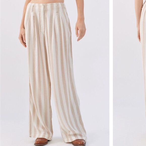 Urban Outfitters nothing but business linen striped trousers size 0 NWT - Picture 6 of 8